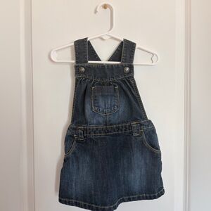 Old Navy Dark Blue Denim Girls' Overall Dress — 18-24m